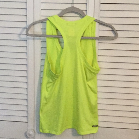 Ladies North Face V-Neck Neon Yellow Tank Top - Picture 4 of 5